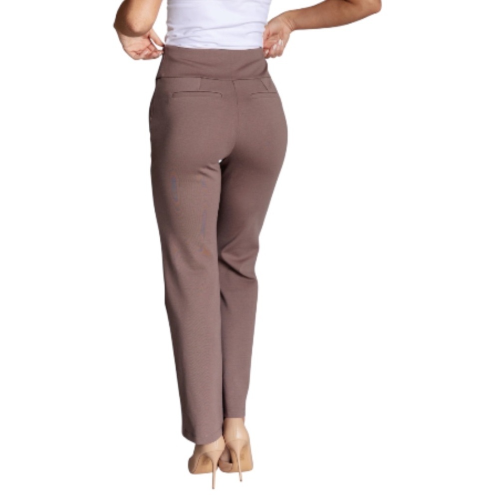 Dear Scarlett Magic Straight Leg Pants in Dark Mocha - Picture 2 of 4